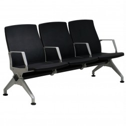 Three seaters visitors chair (black)