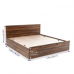 WellFin Engineered Wood Bed with Storage (78*60 inch) / (1.98m*1.52m)