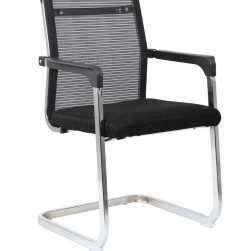 WellFin visitors Chairs black mesh back Square Arm
