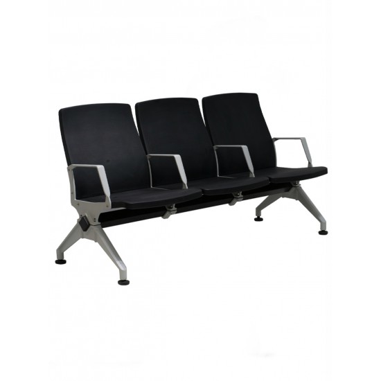 Three seaters visitors chair (black)