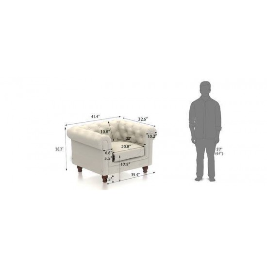 WellFin Fabric Single Seaters Sofa Chair (Dusty Turquoise Velvet)