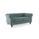 WellFin Fabric 2 Seaters Sofa (Dusty Turquoise Velvet)