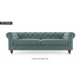 WellFin Fabric 3 Seaters Sofa (Dusty Turquoise Velvet)