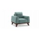 WellFin Granada Single seater Sofa (Dusty Turquoise Velvet)