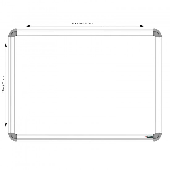 WellFin Writing Board Non Magnetic 1.5x2 Feet Double Sided White Board and Chalk Board Both Side Writing Boards, one Side White Marker and Reverse Side Chalk Board Surface